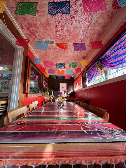 Interior table at Casa Bakery & Restaurant 