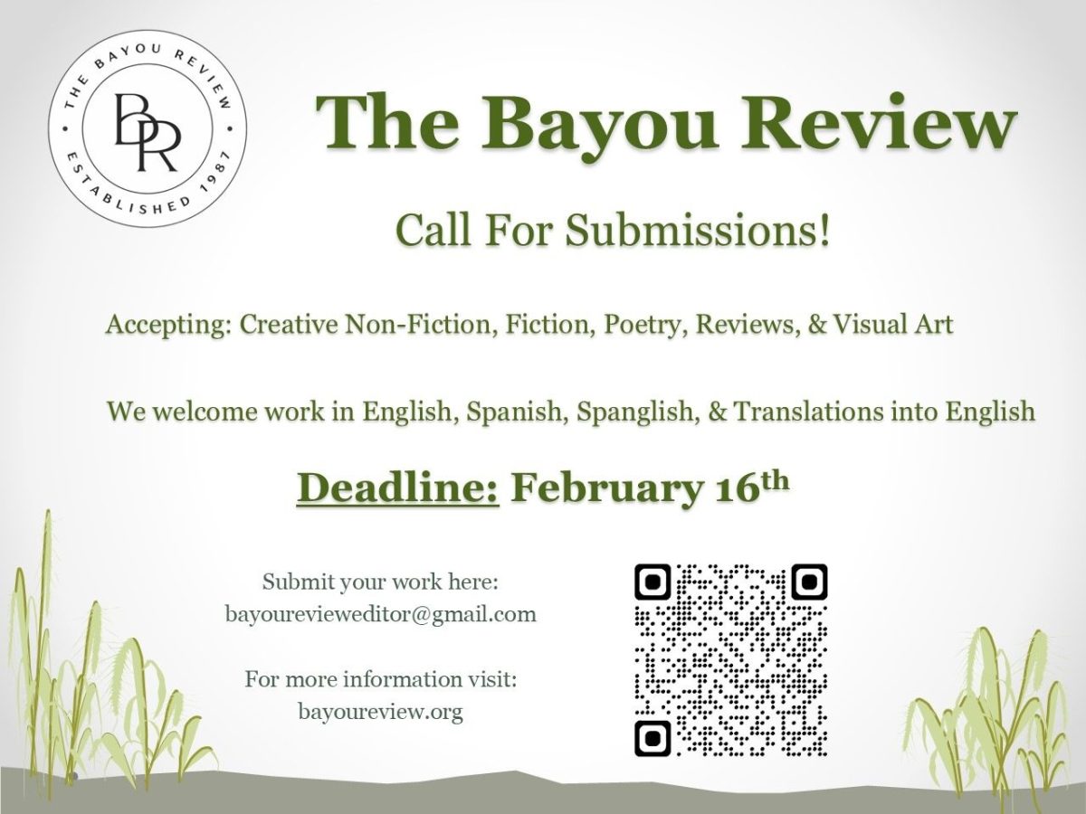 The Bayou Review now accepting submissions for Spring 2025 issue