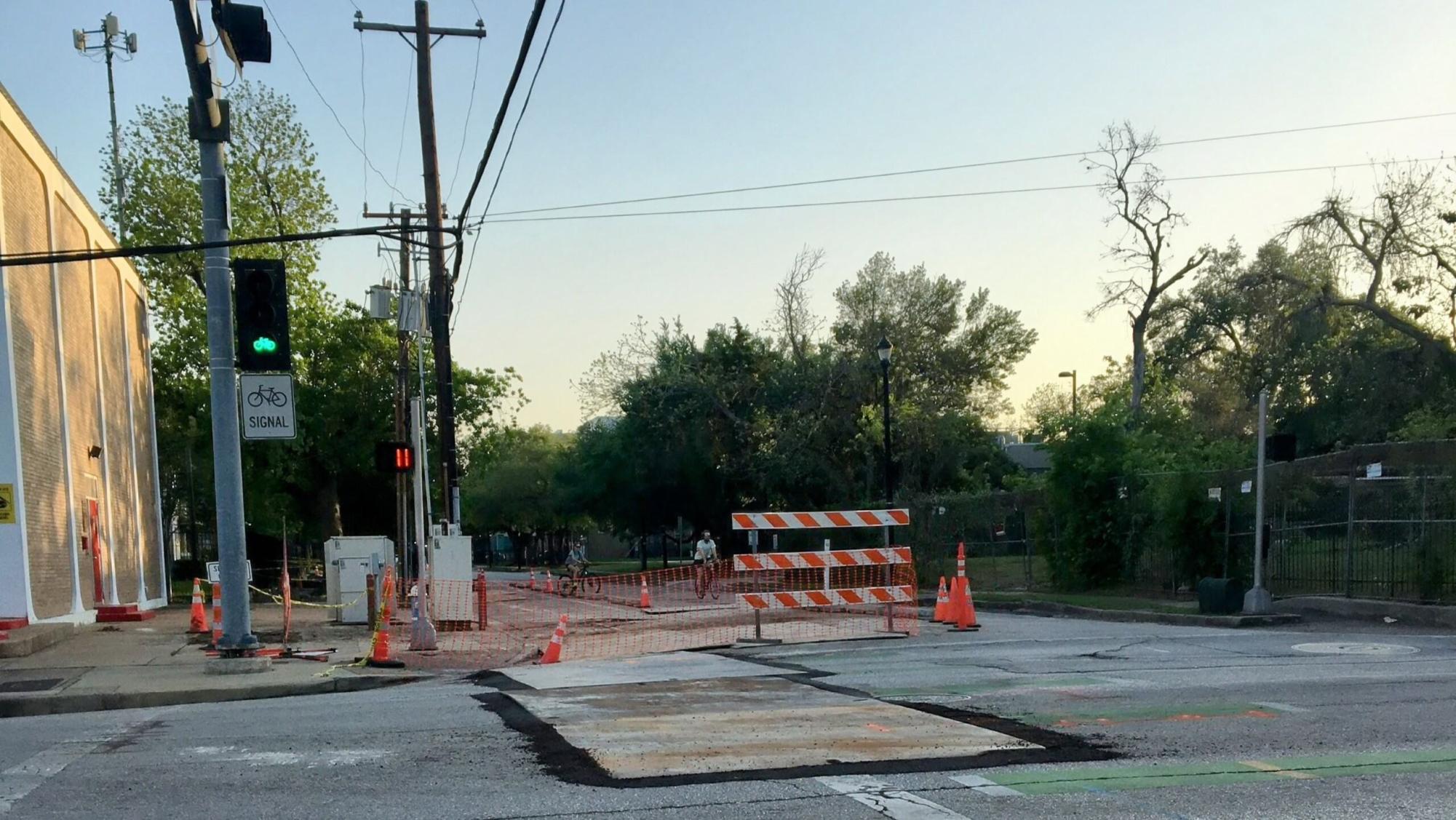 Austin Street Bike Lane protection removal leaves cyclists and commuters distraught