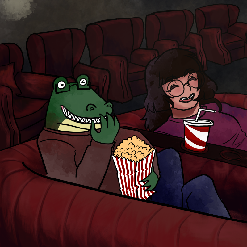 Gary (left) and Marcy watching HIM at the theaters. 